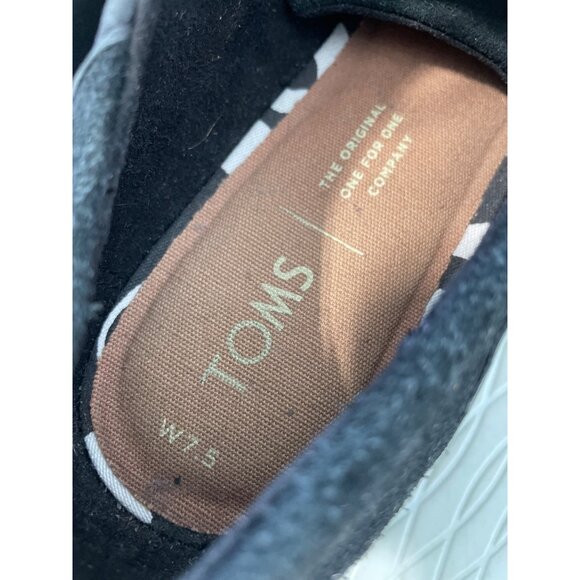 Toms Ainsley Lace Up Oxford Shoes Size 7.5 Black Leather Comfort Career Office - Picture 4 of 8